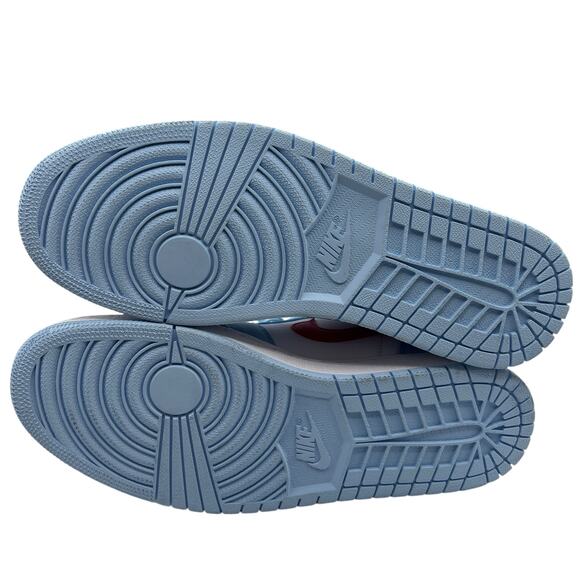 Nike Air Jordan 1 Low Blue Red White Leather Swoosh Womens 11 DC0774-164 Sneaker - Picture 4 of 16